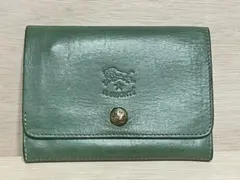 IL BISONTE 二つ折り財布 グリーン レザー(中古)のサムネイル