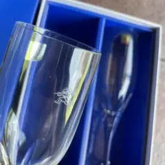 未使用）HOYAガラス 佐川急便 ロゴ入り ペア フルートグラス 箱入り