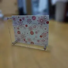 【未使用】ユーパワー アクリル 3D フォトスタンド M レッドフラワー