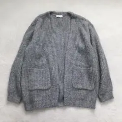美品 インヘリット ニットカーディガン メンズ アウター ボタンレス シンプル