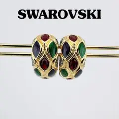 スワロフスキー ヴィンテージ クリスタル エナメル イヤリングのサムネイル