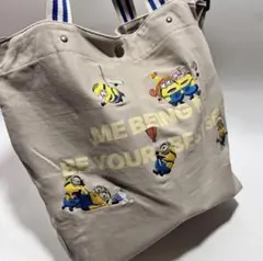 新品✨ミニオン刺繍✨niko and… ベージュトートバッグ 2WAY