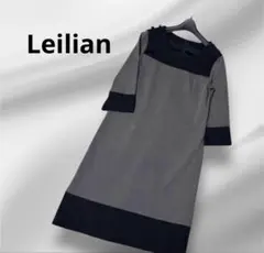 Leilian/レリアン　バイカラーボタンデザインワンピース サイズ9のサムネイル