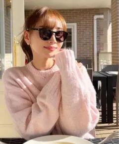 ピンク ニットセーター 長袖 ゆったり　zara