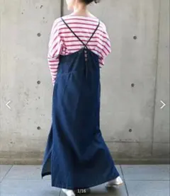 SHIPS any　シップス　デニムライク ロング キャミ ワンピースのサムネイル