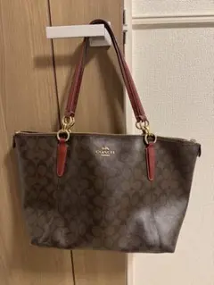 COACH トートバッグ ブラウン/レッド
