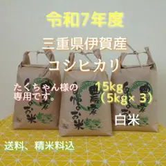 令和7年産三重県伊賀産コシヒカリ15㎏ 5kg×3 白米のサムネイル