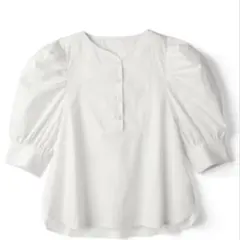 グレイル　ドレス風シャツ　半袖白ブラウス