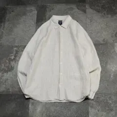 古着 GAP ベージュ ストライプシャツ リネンシャツ 長袖シャツ シャツ