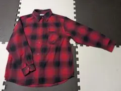 レッド・ブラックチェックネルシャツ M