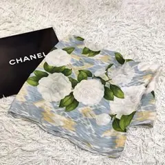 28050✨シャネル スカーフ ストール カメリア 花柄 シフォン シルク 絹 28050✨シャネル スカーフ ストール カメリア 花柄 シフォン シルク 絹