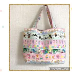 ユキエモン トートバッグ　ホビーボーダー　音符　ヨガ　トラベル　マカロンカラー