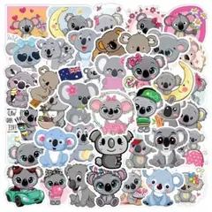 【新品】コアラ ステッカー 50枚セット 防水シール デコ 詰め合わせ かわいい