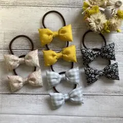 ❁ Spring color♡c&sふわふわミニリボン4種set ヘアゴム❁