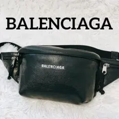 極美品希少✨　バレンシアガ　ボディバック　ウエストポーチ　レザー　ロゴ　ブラック BALENCIAGA（バレンシアガ） ボディバッグ ウエストバッグ レザー