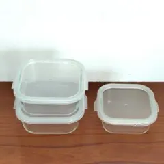 耐熱ガラス製 食品保存容器 3個セットのサムネイル