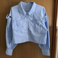 グレイル　スリットリボン　ショート丈シャツ　0n210