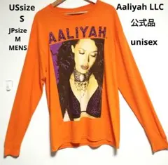 AALIYAH アリーヤ オフィシャル ロンT オレンジ 海外メンズS 日本M