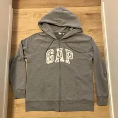 た*可様 GAP グレー フード付き　ジップパーカー　zip y2k 迷彩　XL