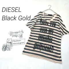 z158【ディーゼルブラックゴールド】ボーダーＴ 　Vネック 　ユニセックス