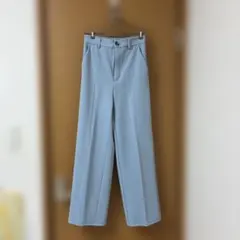 GU ワイドパンツ ライトブルー Sサイズ センタープレス きれいめ