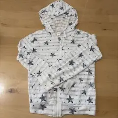 星柄ストライプフード付きパーカー