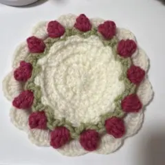 チューリップ コースター かぎ針編み