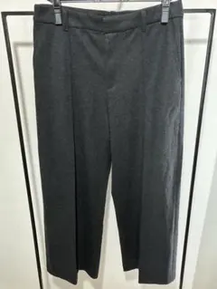 ユニクロ ブラッシュドジャージーワイドパンツ XL 濃灰 470731