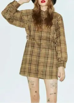 jouetie　ウエストベルトワンピース　チェックミニワンピ　羽織り　М