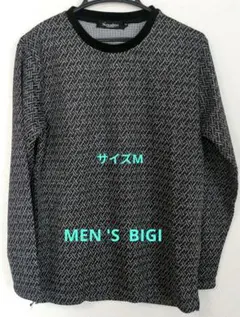 超美品　MENS BIGI Nowadays 長袖カットソー 黒白 サイズ2