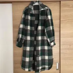 チェック柄ロングコート