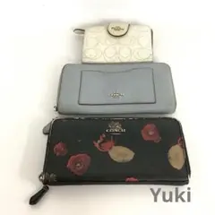 COACH コーチ 財布 3点 セット 長財布 二つ折り 花柄 レザー まとめ