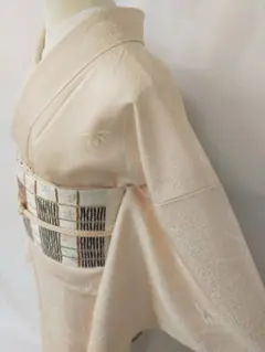 新品未使用 正絹 袷 紋意匠 飛び柄友禅小紋 名古屋帯付き S〜M相当