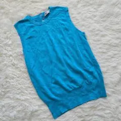 【ZARA（ザラ）】S 青系 ノースリーブ ニット トップス レディース