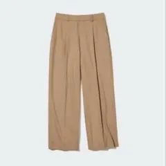 【UNIQLO】タックワイドパンツ ワンタック　M ベージュ
