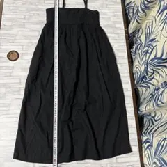 ブラック キャミソール ロングワンピース