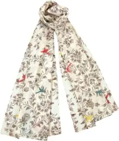 花柄鳥刺繍ストール