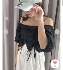 SNIDEL クロップドバリエブラウス