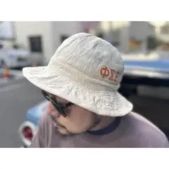 ノースノーネム　ΦΣΕ刺繍クリーム色バケットハット
