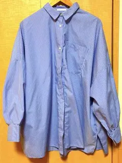 青と白のストライプ柄シャツ 【最終値下げ中です。】