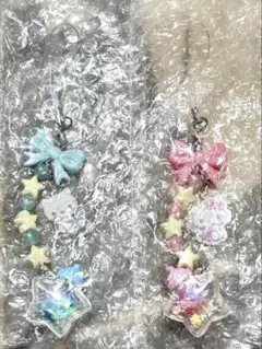 星屑ベイビーボトルデザインシリーズストラップ　ハローキティ&ダニエルセット