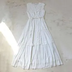 セルフォード　24SS　レーススクエアカラーワンピース　ホワイト