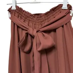 CECIL McBEE ガウチョパンツ ロング リボン ウエストゴム M