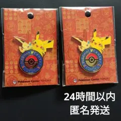 ポケモンセンタートウホクR ロゴピンズ ピカチュウ ビクティニ 2個セット
