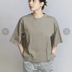 BEAUTY&YOUTH スリットスリーブカットソープルオーバー モカ