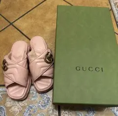 【美品❣️】GUCCI GG マーモント サンダル ライトブルー ミュール 23 美品❣️】GUCCI GG マーモント サンダル ライトブルー ミュール 23