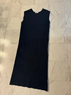 【美品】THE SHOP TK コットンニットワンピース　ノースリーブ　着痩せ