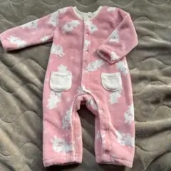 ピンク うさぎ柄 ロンパース 80cm