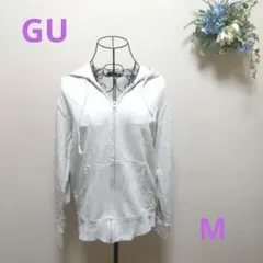 ♪GU フルジップ グレー パーカー M レディース カジュアル a0104