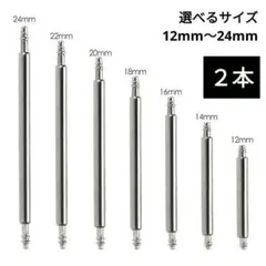 948) ベルトピン 交換 バネ棒 修理 金具 ステンレス パーツ 腕時計 2本